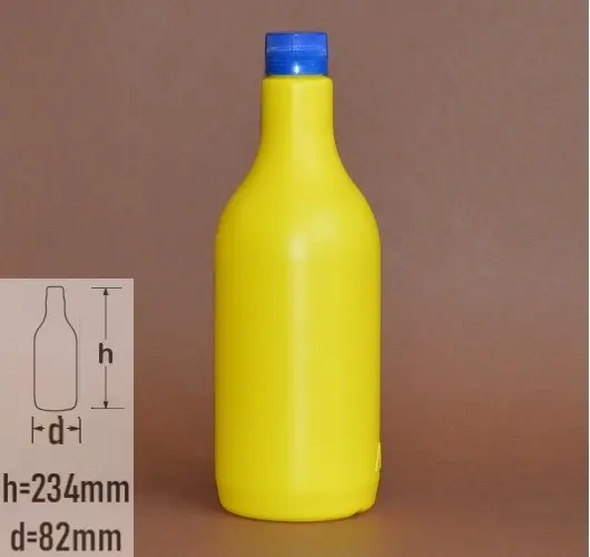 Sticla plastic 750ml culoare galben cu capac cu autosigilare albastru